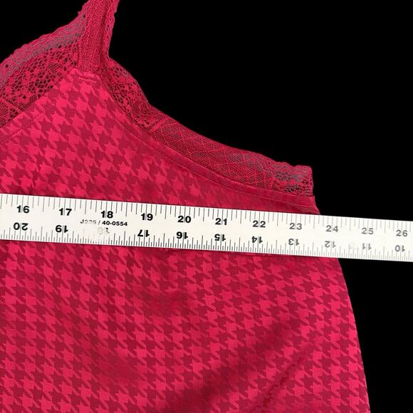 Torrid Womens Lace Trim Cami Top Sz 1X Red Houndstooth Spaghetti Strap - Picture 4 of 10